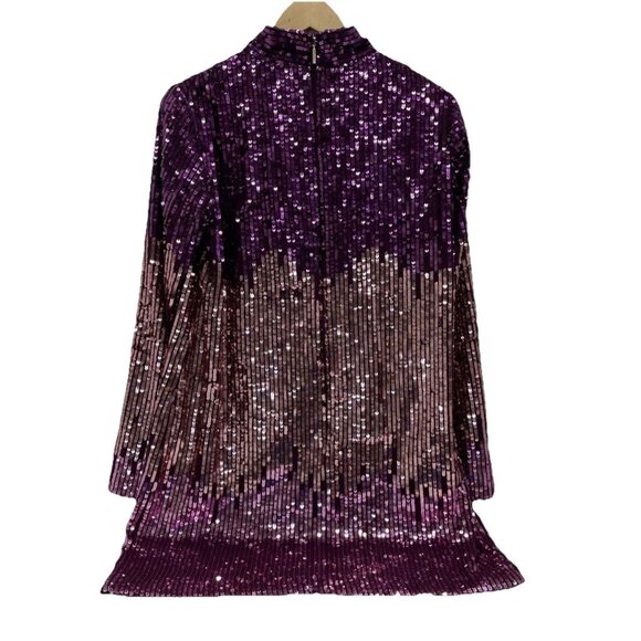 Kate Spade New York Ombre Sequin Long Sleeve Shift Mini Dress Sz 10 Party‎ Event - Picture 10 of 10